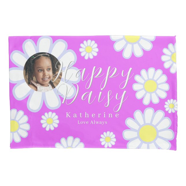 Funda De Cojín Daisy Simple Photo Violet (Anverso)
