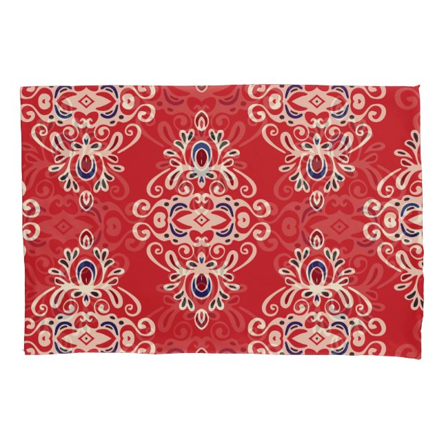 Funda De Cojín Damask Vintage: Flourish Seamless Pattern. (Anverso)