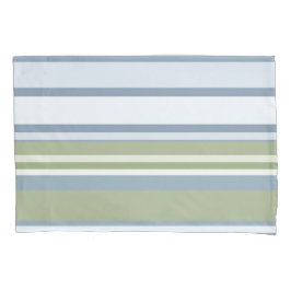 Funda De Cojín Dark Pastel Blue and Spring Rain Stripes