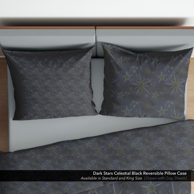 Funda De Cojín Dark Stars Celestial Negro Reversible (Subido por el creador)
