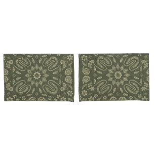 Funda de cojín de bandana paisley vintage crema y 