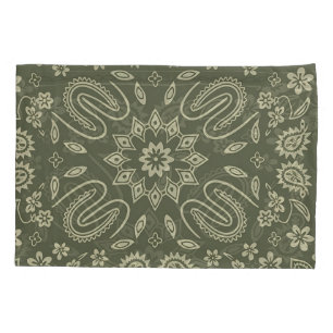 Funda de cojín de bandana paisley vintage crema y 