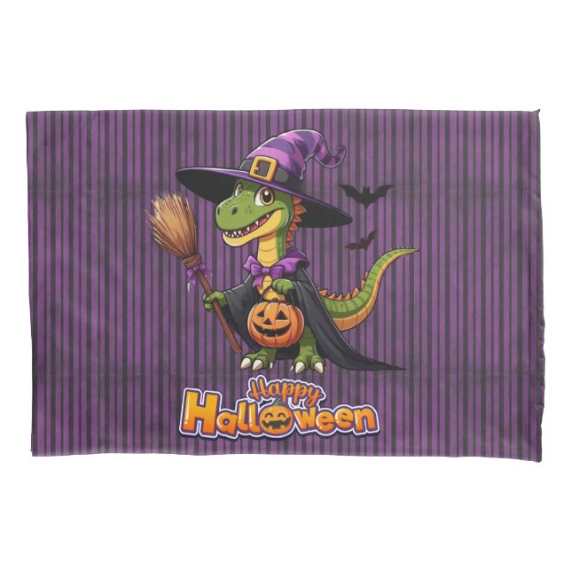 Funda de cojín de bruja con Raptor/Dinosaurio lind (Anverso)