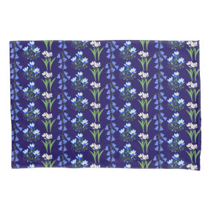 Funda de cojín de campanillas azules, crocus y tul