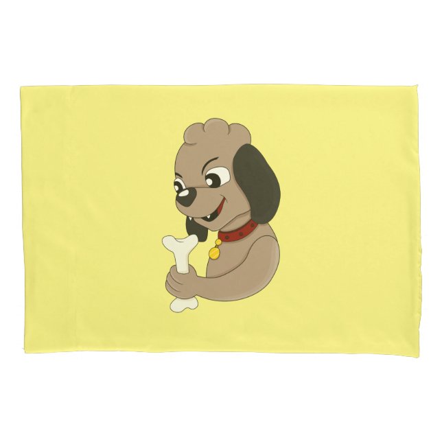 Funda de cojín de dibujo animado de perrito lindo (Anverso)