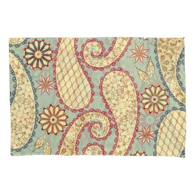 Funda De Cojín De estilo rústico, paisley vintage. (Anverso)