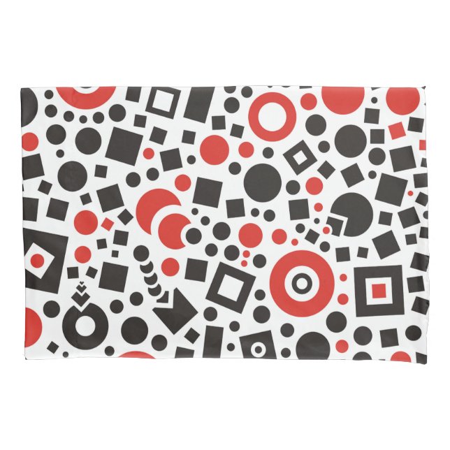 Funda De Cojín Deco de arte moderno rojo y negro (Anverso)