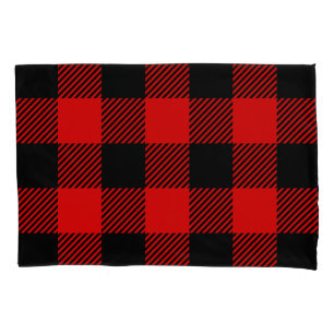 Funda De Cojín Decoración roja y negra del control del búfalo d