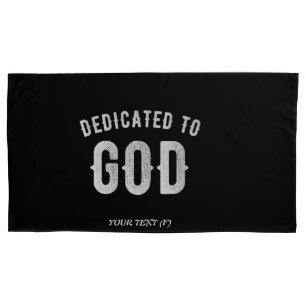 FUNDA DE COJÍN DEDICADO A DIOS PERSONALIZABLE GUAY TEXTO BLANCO