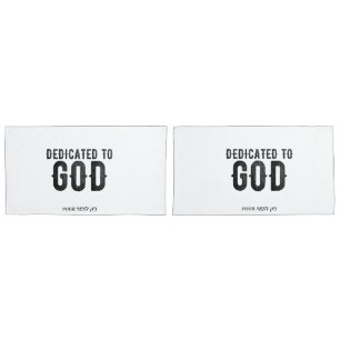 FUNDA DE COJÍN DEDICADO A DIOS PERSONALIZABLE GUAY TEXTO NEGRO