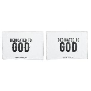FUNDA DE COJÍN DEDICADO A DIOS PERSONALIZABLE GUAY TEXTO NEGRO
