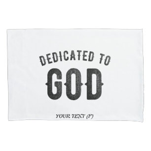 FUNDA DE COJÍN DEDICADO A DIOS PERSONALIZABLE GUAY TEXTO NEGRO