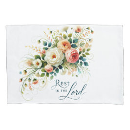 Funda De Cojín Descansa en el Señor floral