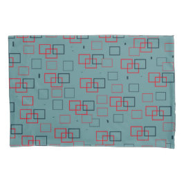 Funda De Cojín Descanso cuadrado rojo y Verde azulado