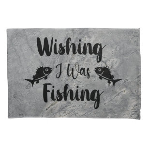Funda De Cojín Deseando estar pescando cita divertida