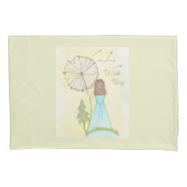 Funda De Cojín Deseos en una niñita de diente de león