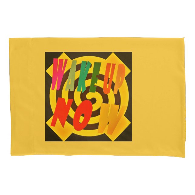 Funda De Cojín despierta ahora almohada de arena (Anverso)