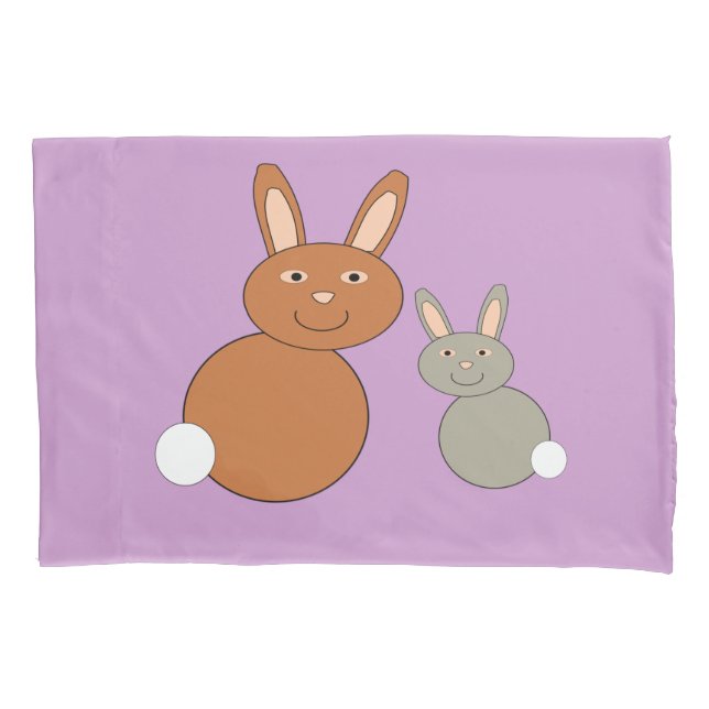 Funda De Cojín Día de la Madre Bunnies Pillowcase (Anverso)