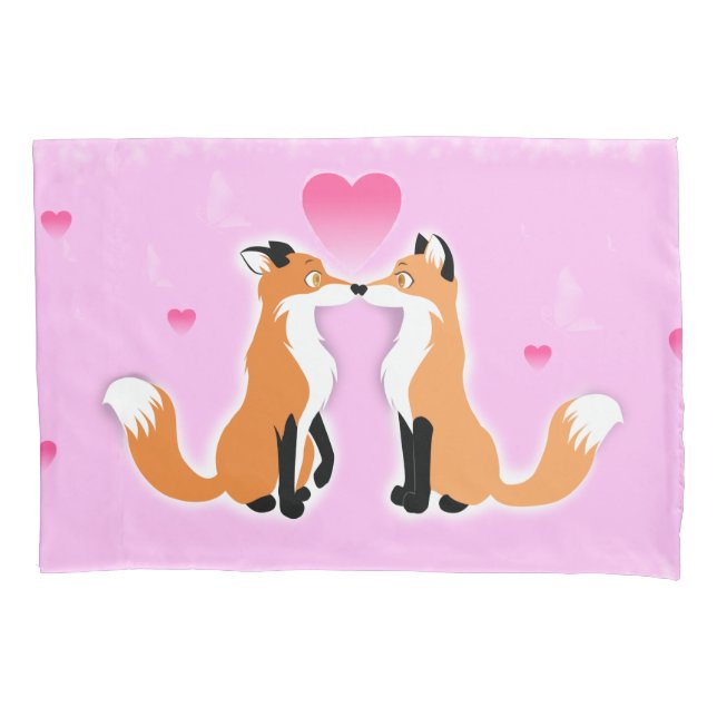 Funda De Cojín Día de San Valentín Foxes (Anverso)