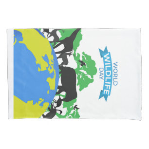Funda De Cojín Día Mundial de la Vida Silvestre