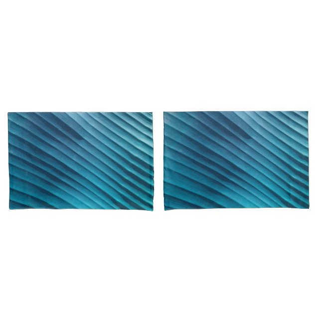 Funda De Cojín Diagonal azul hoja (Anverso - Set)