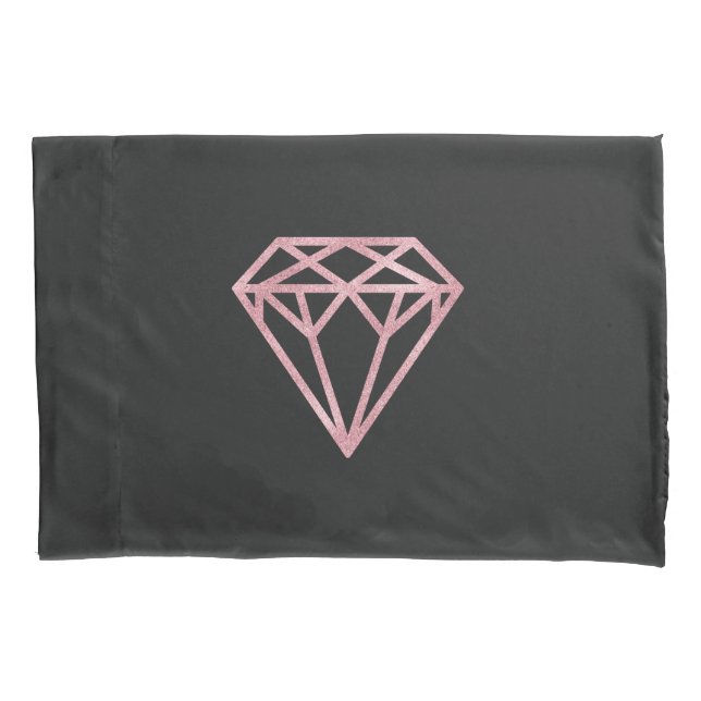 Funda De Cojín Diamante de oro Rosa (Anverso)