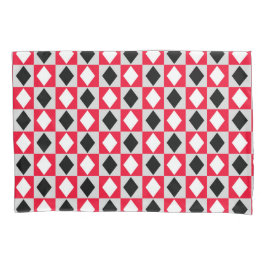 Funda De Cojín Diamante de rhombus blanco rojo