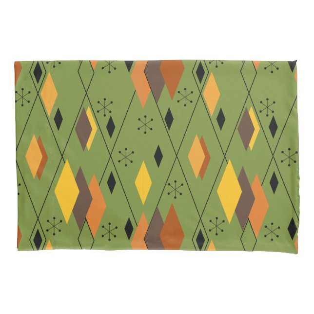 Funda De Cojín Diamantes atómicos de los años 1970 (Anverso)