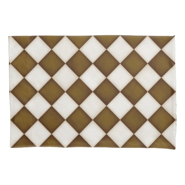 Funda De Cojín Diamantes blancos marrones y antiguos (Anverso-izquierdo)