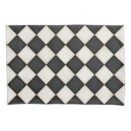 Funda De Cojín Diamantes blancos negros y antiguos