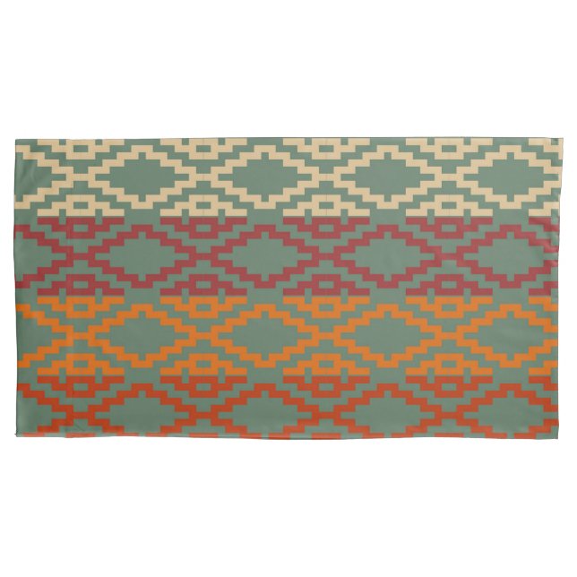 Funda De Cojín Diamantes tribales del suroeste de Azteca (Anverso-izquierdo)