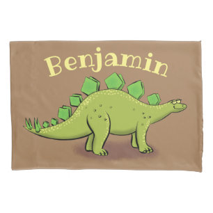 Funda De Cojín Dibujo animado de dinosaurio estegosaurio verde di