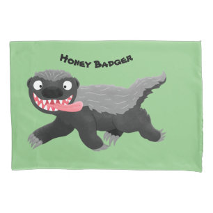 Funda De Cojín Dibujo animado divertido de un tejón melero hambri