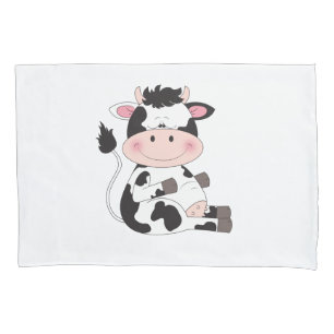 Funda De Cojín Dibujo animado lindo de la vaca del bebé