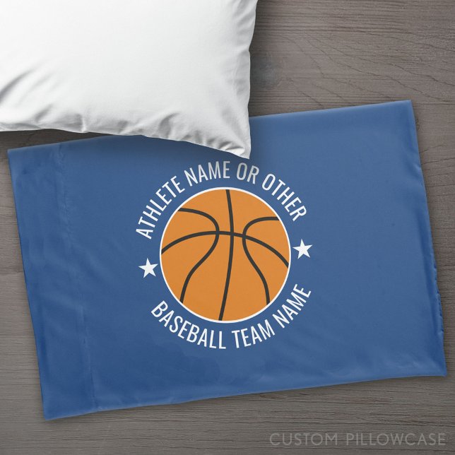 Funda De Cojín Dibujo de baloncesto - moderno nombre de equipo y  (Custom Pillowcase)
