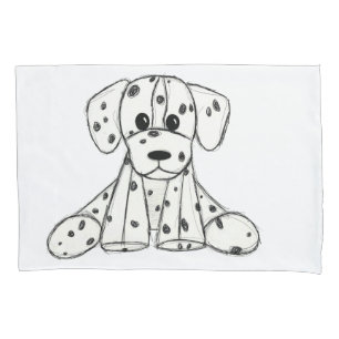 Funda De Cojín Dibujo de perro de peluche dálmata contorno simple