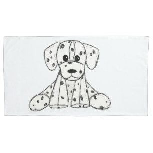 Funda De Cojín Dibujo de perro de peluche dálmata contorno simple