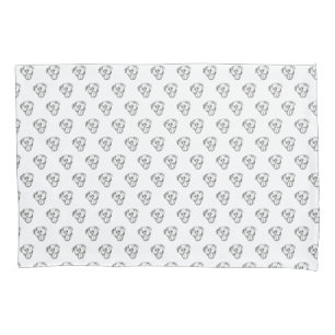 Funda De Cojín dibujo de pitbull simple amantes de perros blanco 