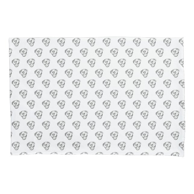 Funda De Cojín dibujo de pitbull simple amantes de perros blanco  (Anverso-izquierdo)