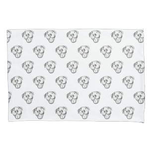 Funda De Cojín dibujo de pitbull simple amantes de perros blanco 