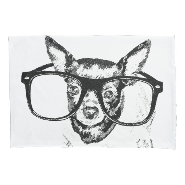 Funda De Cojín Dibujo del ilustracion del perro de la chihuahua (Anverso)