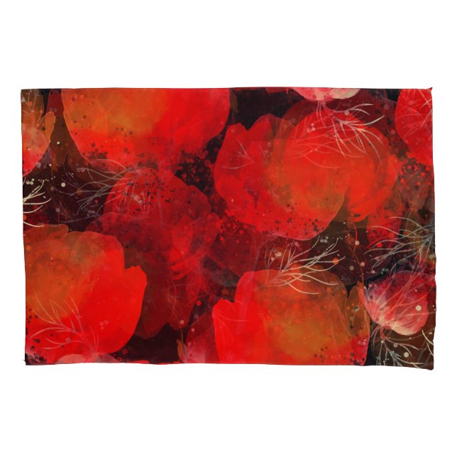 Funda De Cojín Dibujo digital de acuarela de lapachos salvajes (Anverso)