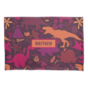 Funda De Cojín Dino Doodle Silhouettes Kids Dinosau