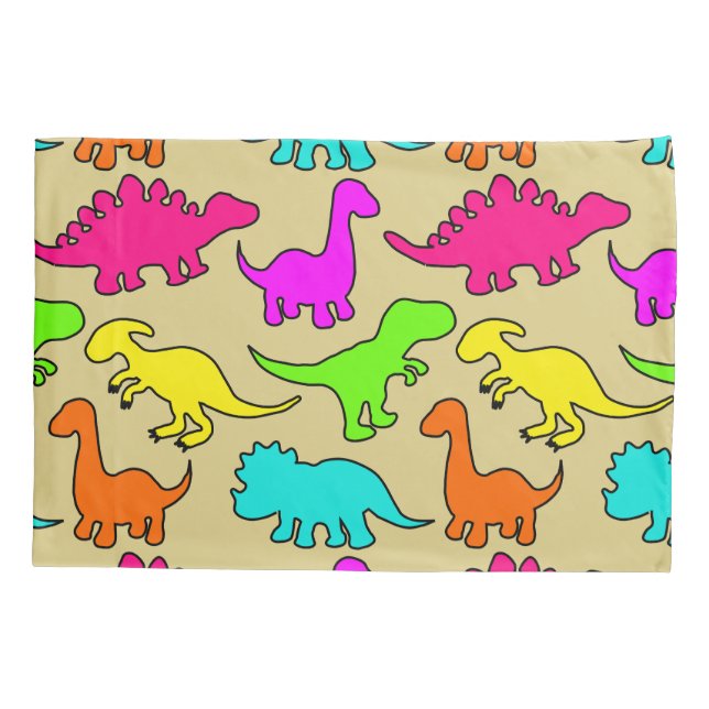 Funda De Cojín Dinosaurios coloridos (Reverso)