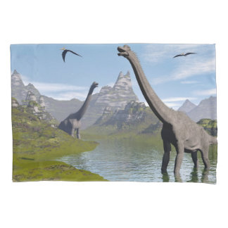 Funda De Cojín Dinosaurios del Brachiosaurus en agua - 3D rinden