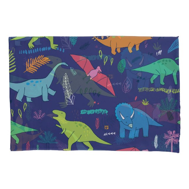 Funda De Cojín Dinosaurios Palmas Patrón de cosecha tropical (Anverso)