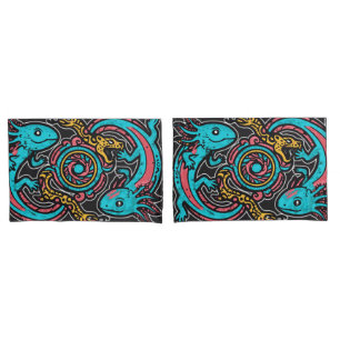 Funda De Cojín Dios Azteca Xolotl Luchando Arte Tribal de Batalla