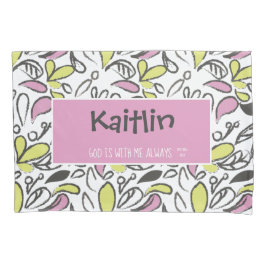 Funda De Cojín Dios está conmigo, Chicas de flores extravagantes