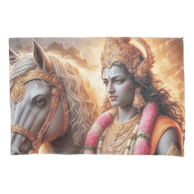 Funda De Cojín Dios hindú con caballo - Pillowcase (Anverso)