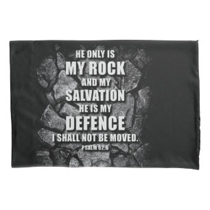 Funda De Cojín DIOS Mi Rock y Salvación - Fe Cristiana Verse